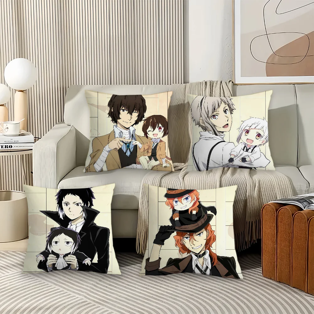 

Adventure anime Bungo Stray Dogs Pillow Case Office Cushions Suitable For Sofa Car Bedroom Decorative Cushion Cover