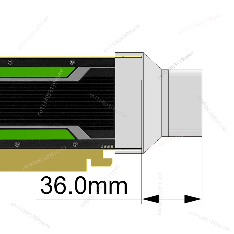 Fits Nvidia Tesla P4, T4, M4, L4, A2 Graphics Card U-shaped Turbo Heat Sink fan - view 4