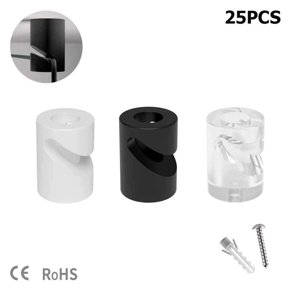 25 pz fai da te lampadario gancio di illuminazione nero Swag soffitto appeso a parete lampada a sospensione cavo Decor pianta ganci in vaso