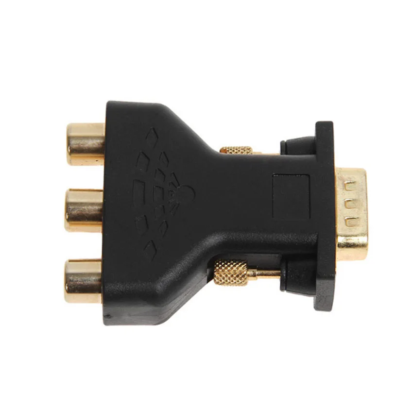 

1pc High-Quality VGA to RCA Adapter 3RCA Video Female To HD 15 Pin VGA Converter Style Component Video Jack Adapter Connector