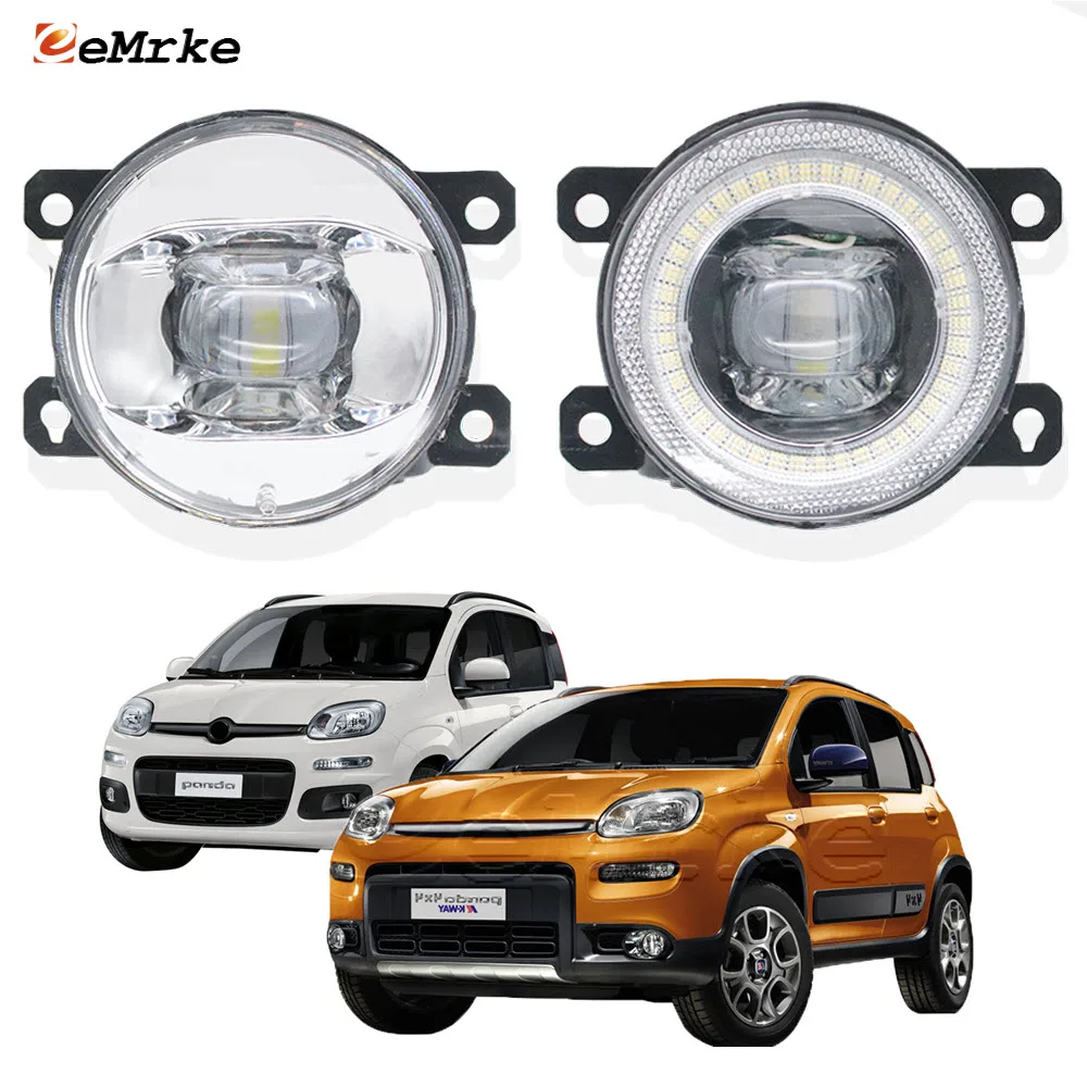 

Led Lights Assembly for Fiat Panda 2012 2013 2014 2015 2016 2017 2018 with Lens Daytime Running Lamp Car Angel Eyes DRL Halo