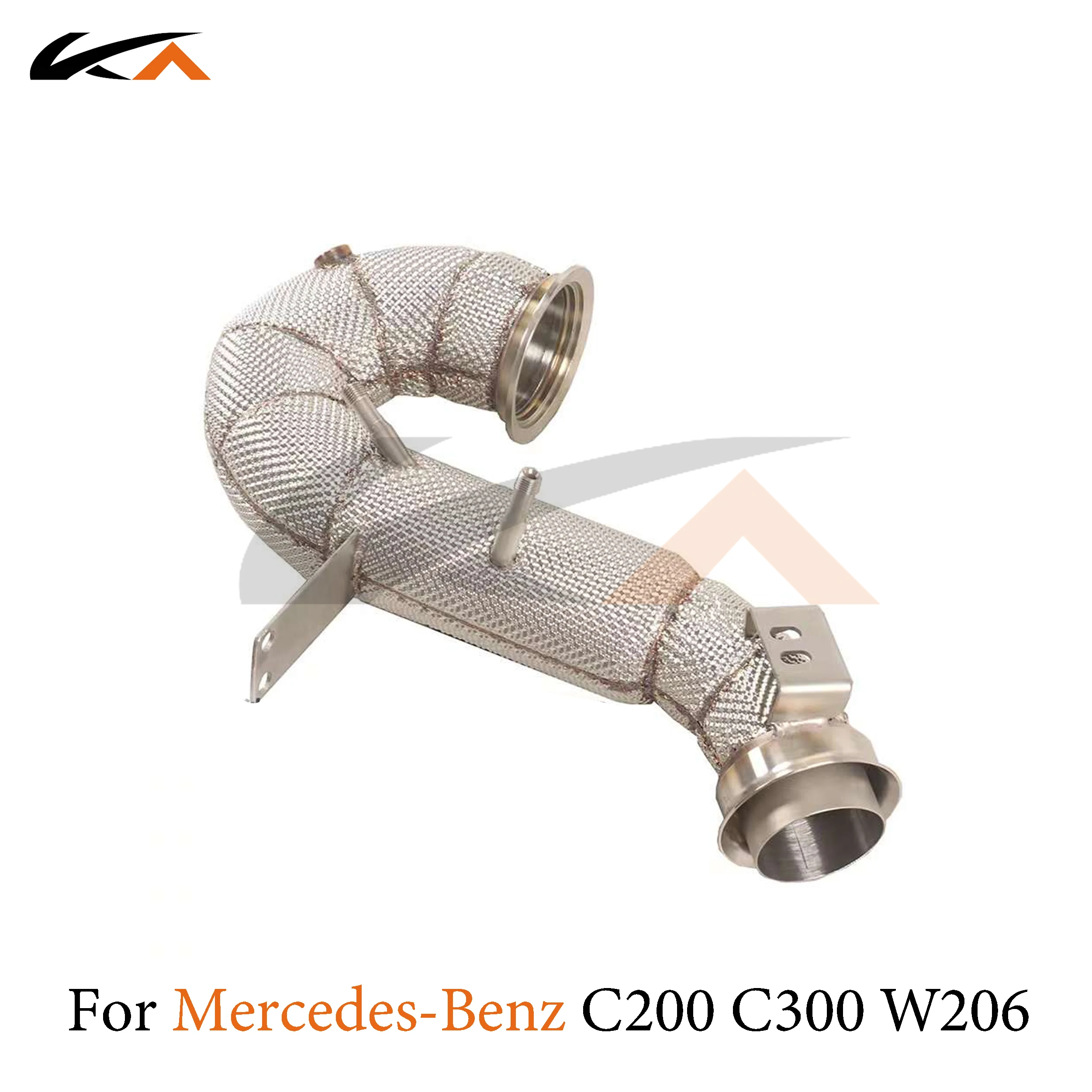 KA Tuning downpipe exhaust steel headers for Mercedes-benz C200 C260 C300 W206 1.5T performance parts heat shield catalysis