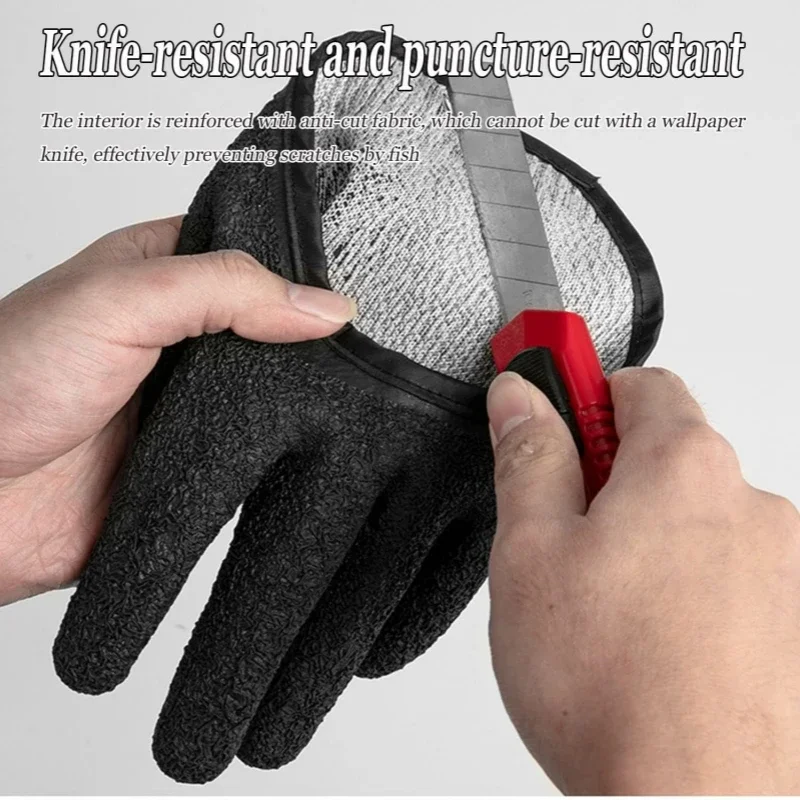 Fishing Glove Magnet Release, Fisherman Professional Catch Fish Gloves Cut&Puncture Resistant with Magnetic Hooks Hunting Glove