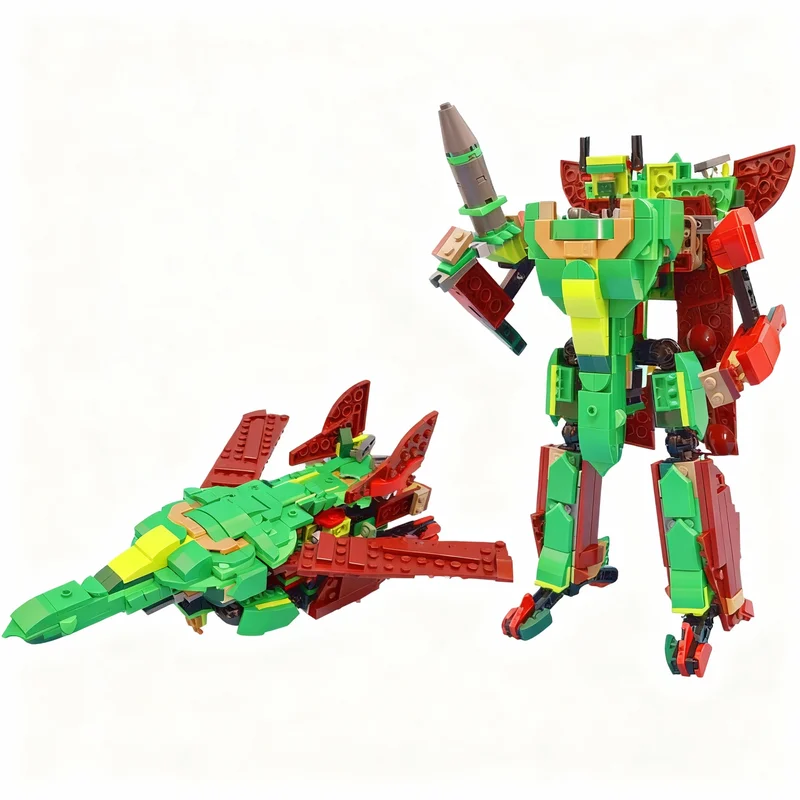 494 Piezas MOC VF 1 Valkyrie Jetfire, Bloques de Construcción del Modelo Medieval Dragon Creator 3, Regalos de Navidad, Juguetes de Construcción
