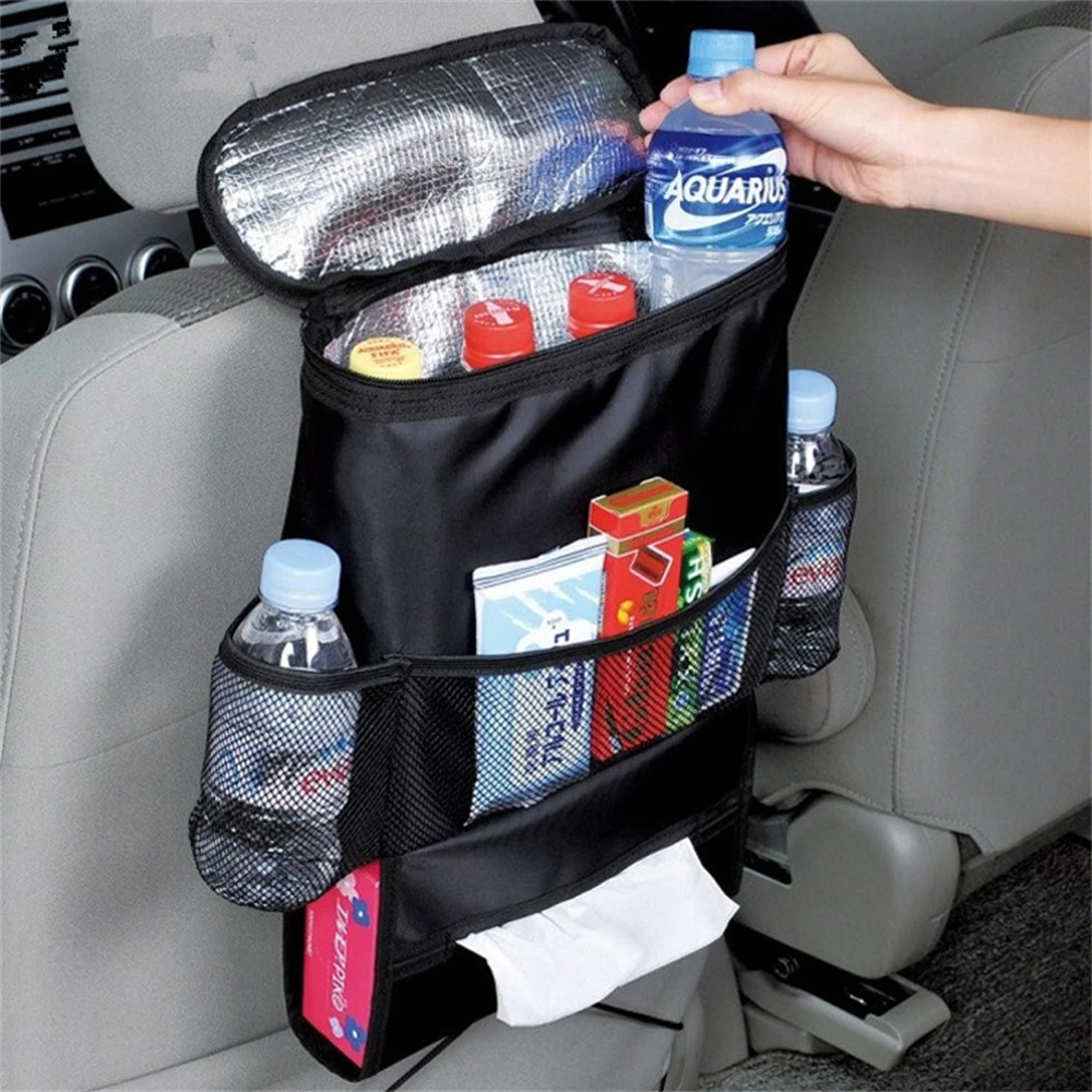 Car Auto Seat Back Bag Organizer Holder Multi-Pocket Travel Storage Hanging Bag Pocket Storage Kick Mat