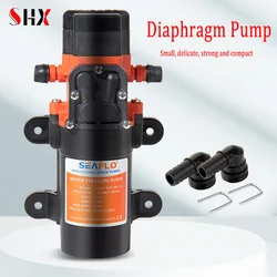 Miniature 35PSI DC 12V 24V Marine Electric Booster Pump Diaphragm Self-priming Pump Solar Shower Car Wash Toilet Pumping RV