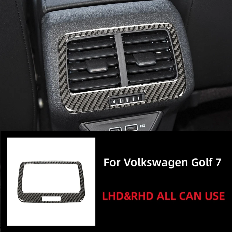 for VOLKSWAGEN for Vw Golf 7 Gti Mk7 2013-2019 Carbon Fiber Rear Air Conditioner Vent Trim Frame Decor Stickers Car Accessories - view 3