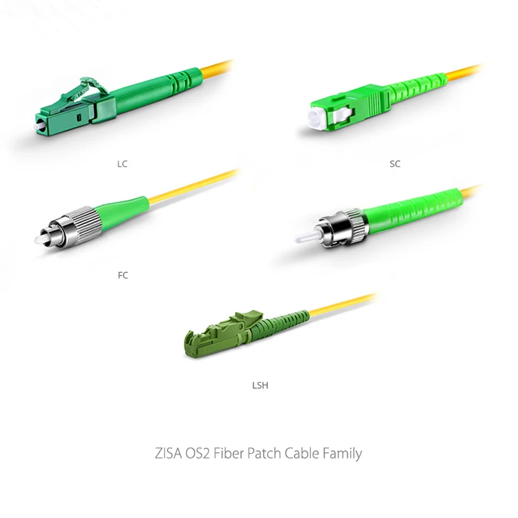 Kabel Patch Fiber 1 Serat SC APC Simplex ke SC APC Simplex Single Mode (OS2) Riser (OFNR) 2.0mm Tight-Buffered Kuning