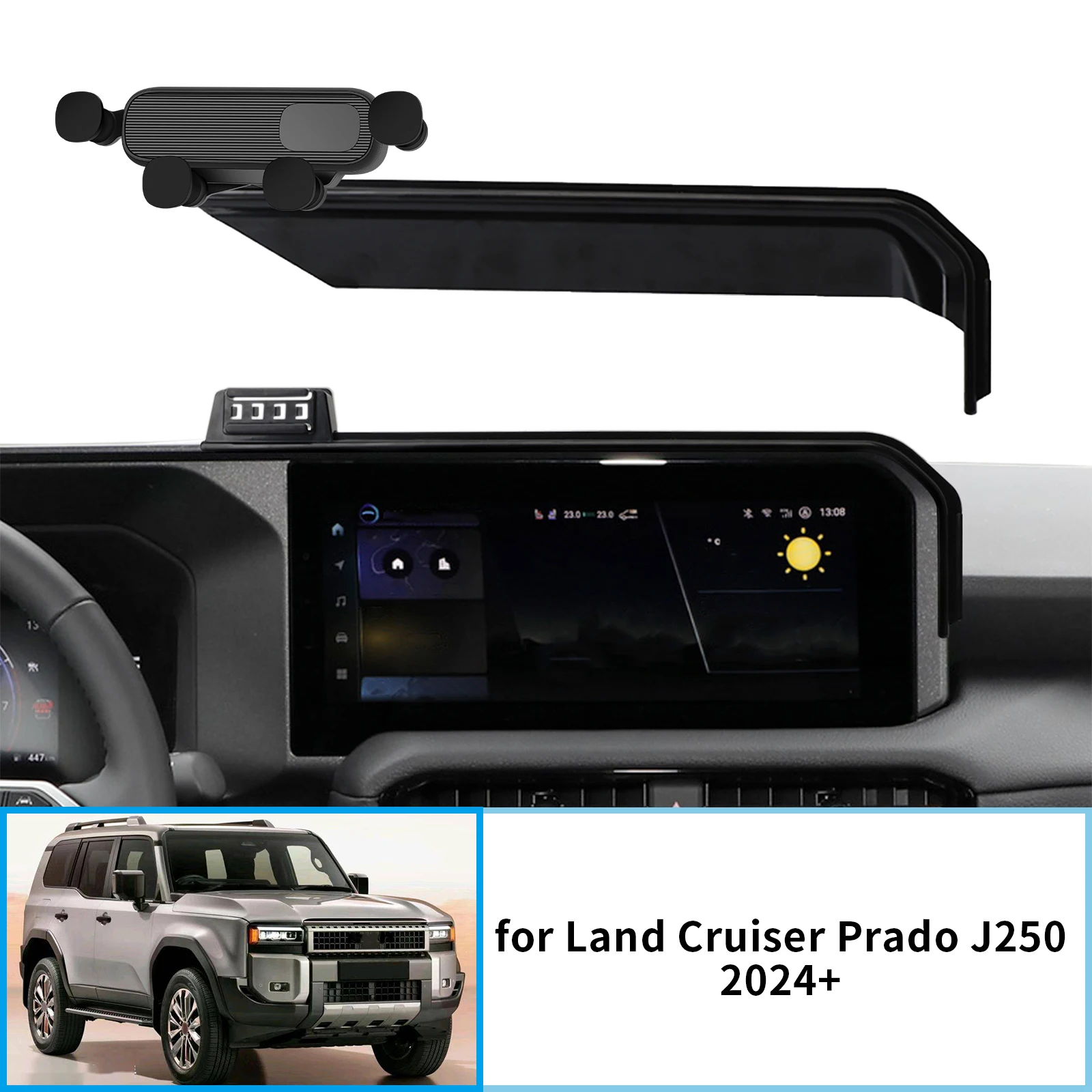 

Car Mobile Phone Holder for Toyota Land Cruiser Prado J250 2024 2025 GPS Bracket Navigation Stand Auto Accessories