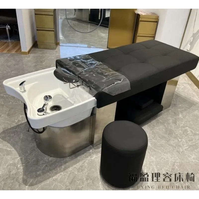 Hairdresser shampoo bed ceramic basin hairdresser hair salon special Thai lying down massage shampoo bed