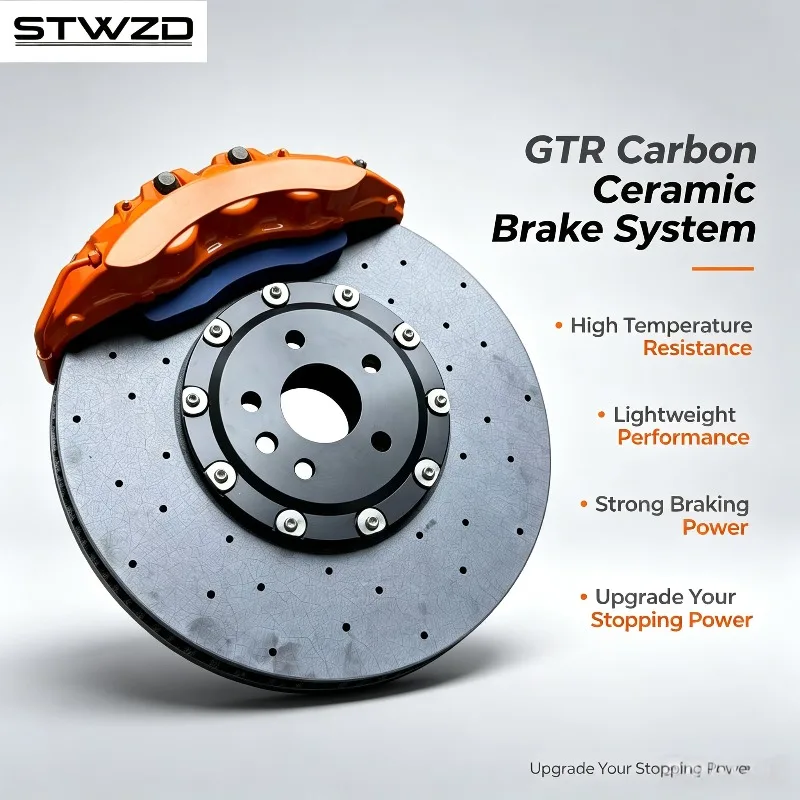 26 Style6 Piston Monoblock Brake Caliper With Carbon Ceramic Rotor Anti-Fade Lightweight For Nissan 350Z 370Z GT-R R32 R33 R34