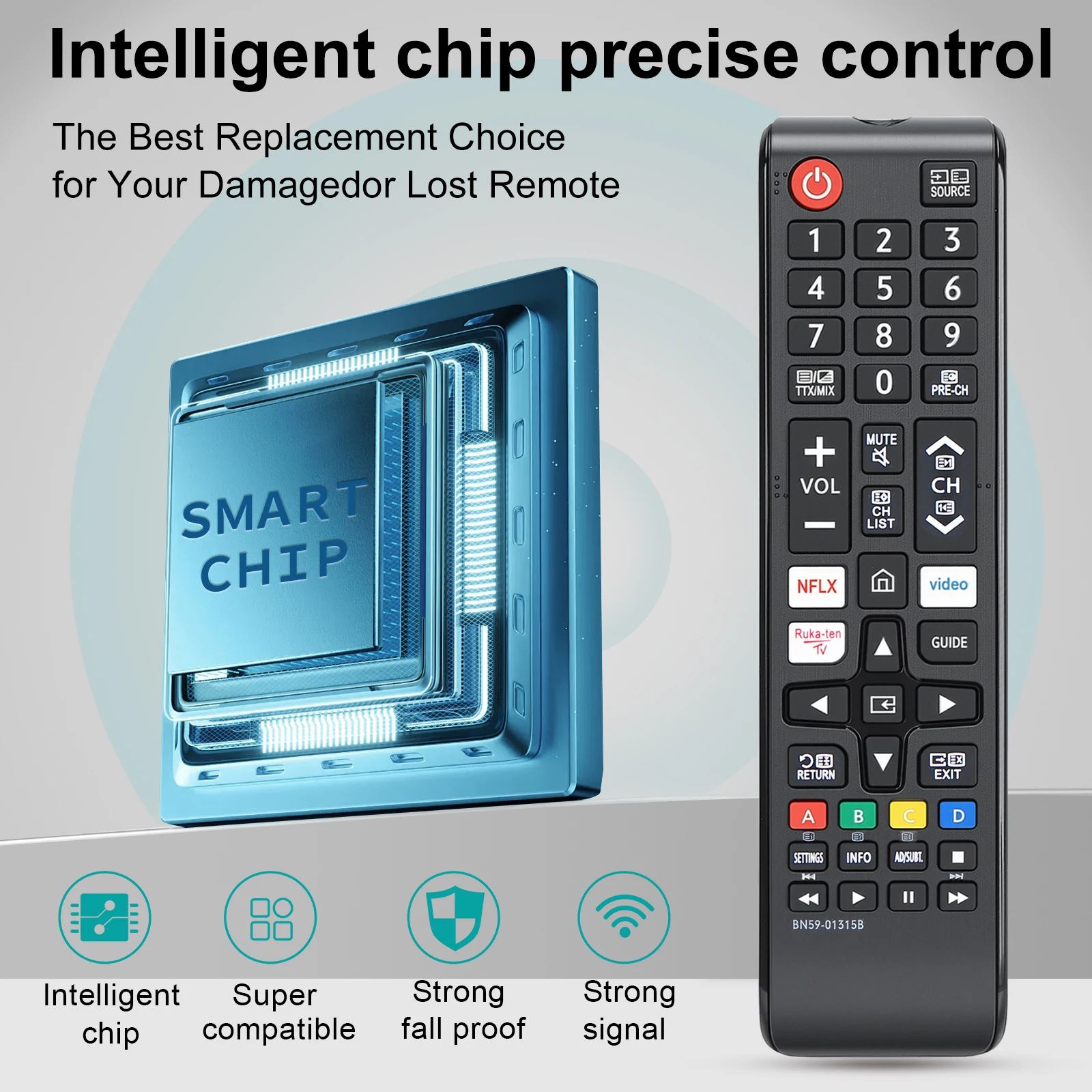 Universal for Samsung-TV-Remote-Control Replacement,Compatible with All Samsung Smart Frame QLED LED 7 Series TVs