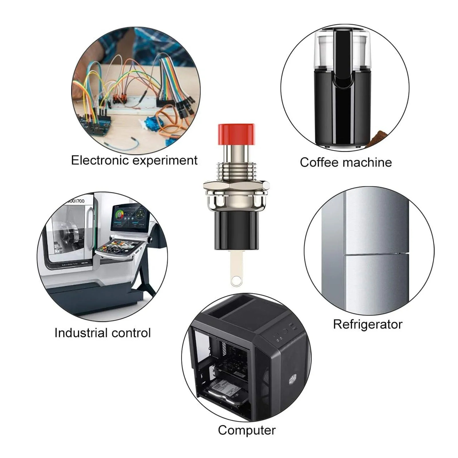 15PCS Momentary Push Button Switch, 1A 250VAC SPST Mini Pushbutton Switches Normally Open(NO)