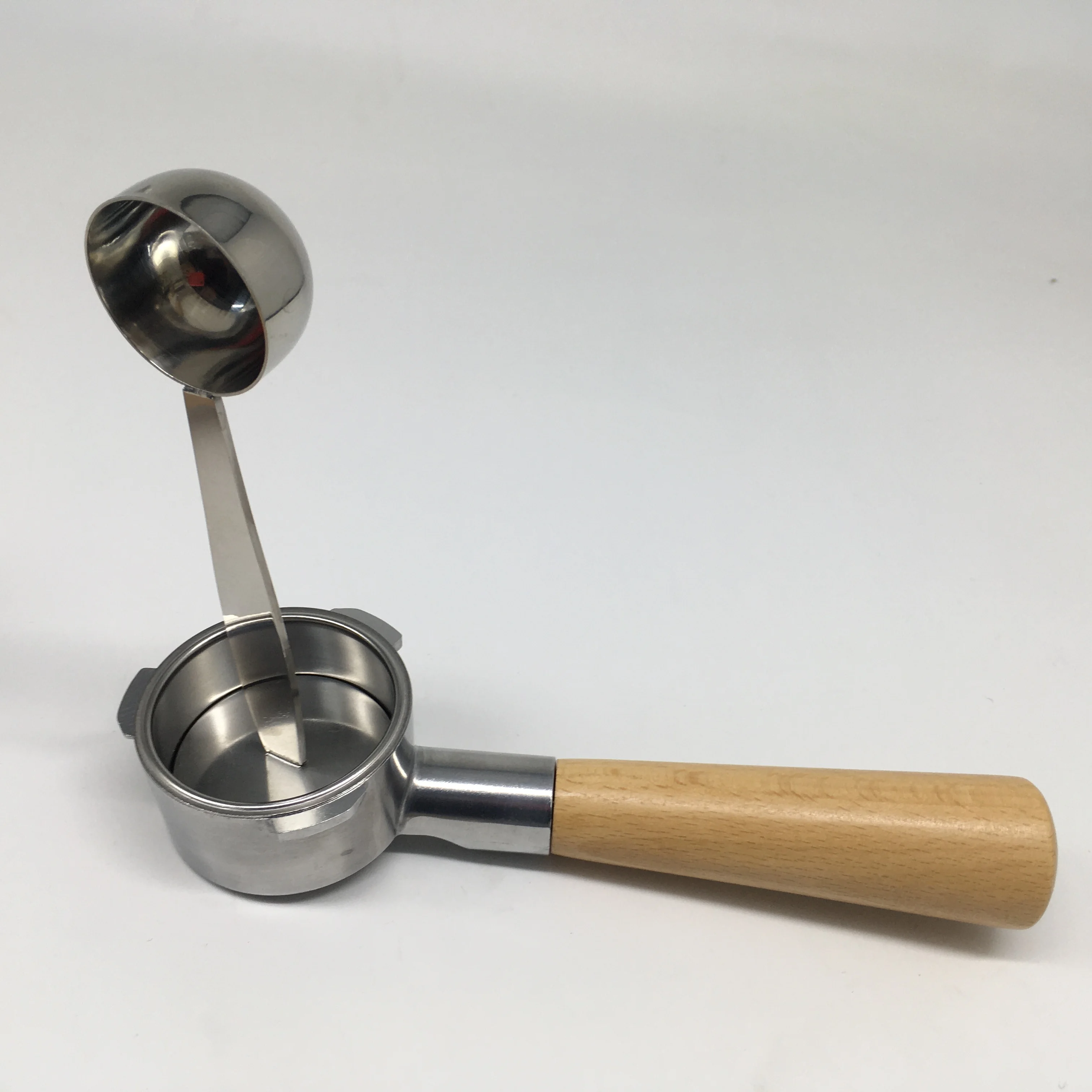 Кофейная ложка с темпером, подставка из нержавеющей стали, инструменты для темпера, 2 в 1, портативный кофейный порошок