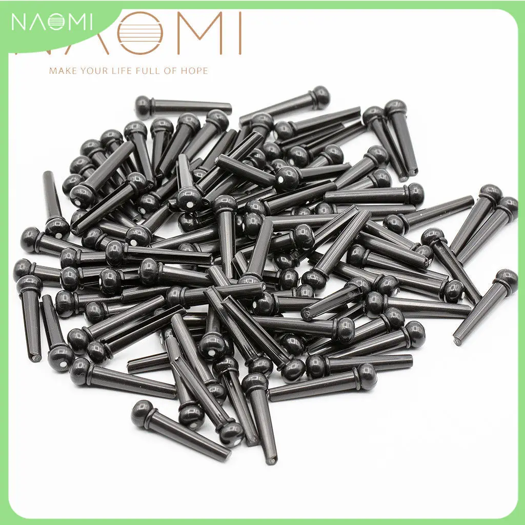 

NAOMI 100PCS Acoustic Guitar Pins Accessories Acoustic Guitar Bridge Pins Black Guitar Parts Accessories New