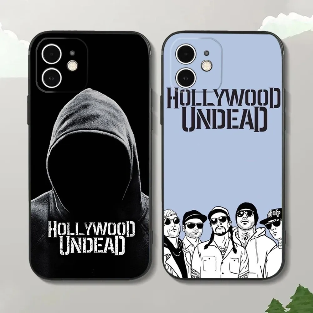 

Band H-Hollywood U-Undead Phone Case For iPhone16,15,14,13,12 Mini 11 Pro XR,X,XS,MAX 7,8 Plus Silicone Cover Soft Black