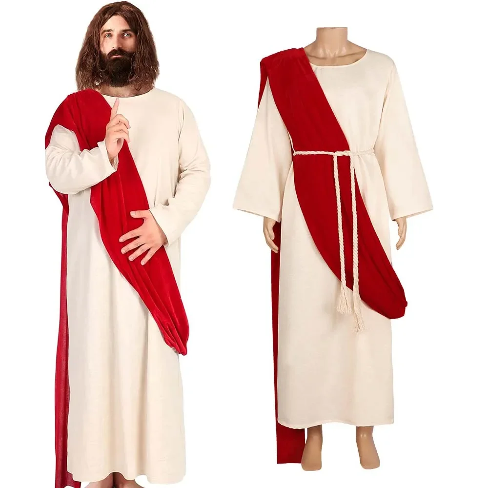 Jesus Cosplay Costume Adult Men Plus Jesus Wig And Beard Jesus Costume Men Jesus Christ Costume Jesus Halloween Jesus Robe