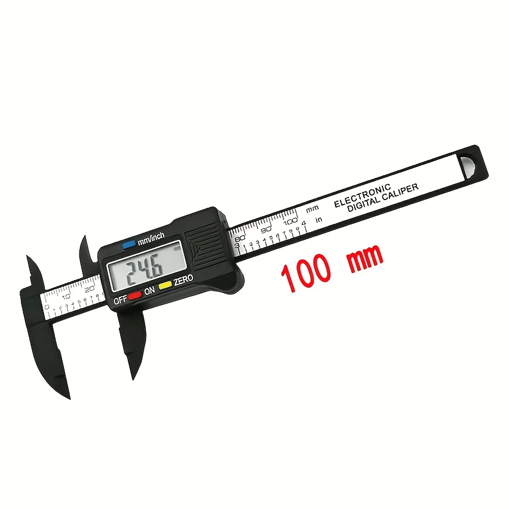 100/115mm Digital Caliper, Carbon Fiber Electronic Vernier Caliper Micrometer, Precision Digital Measuring Ruler Tool for Househ