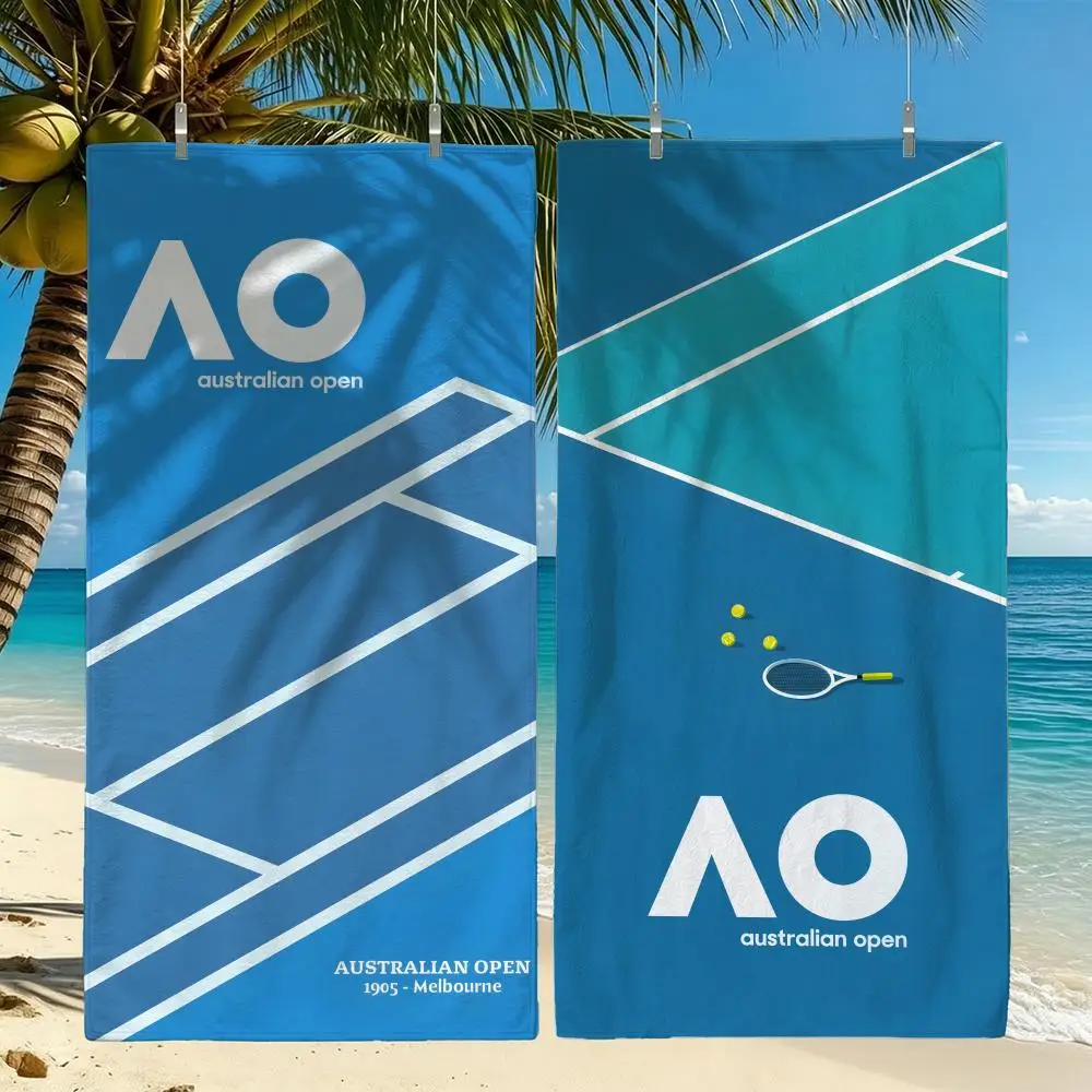 A-Australian Open Towel Towel Beach Towel Oversized Quick Dry Towel Absorbent Soft Swim BeachTowels for Men Women