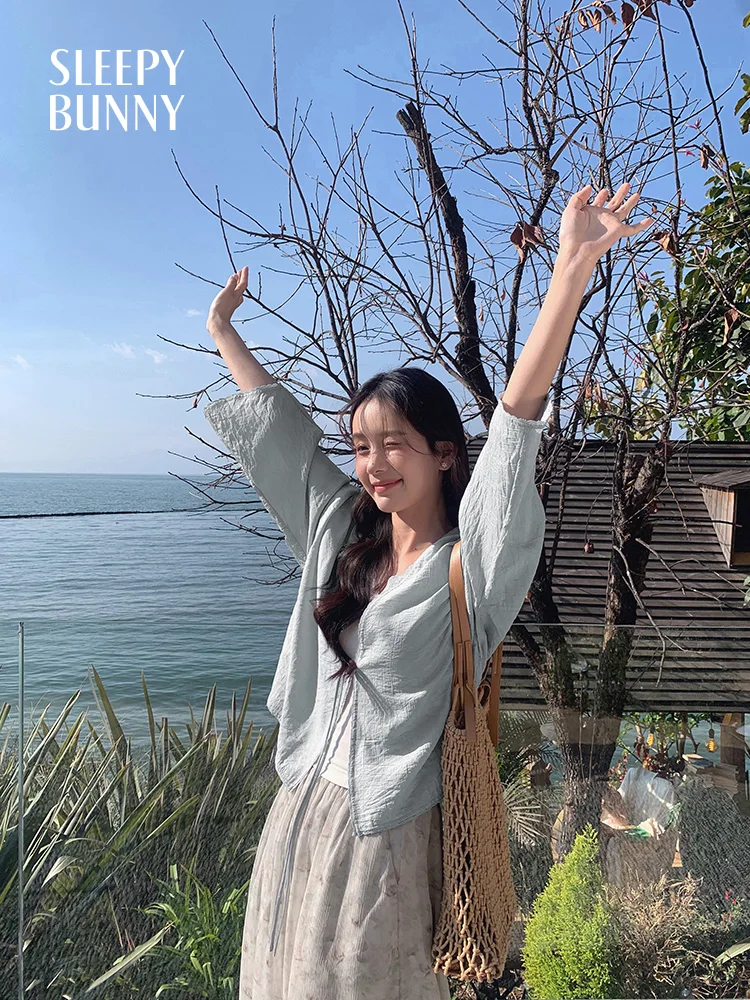 Vintage Batwing Sleeveเสื้อสเวตเตอร์ถักผู้หญิงฤดูใบไม้ผลิหลวมสบายๆElegantจีนแรงบันดาลใจRelaxed Fitเปิดด้านหน้าแจ็คเก็ต