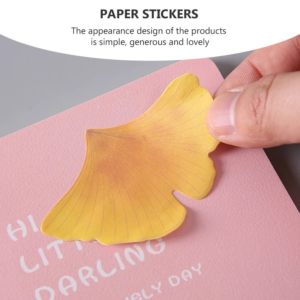 

12pcs Leaf Shape Sticky Memo Pads Creative Notebooks Light Weight Compact Size Office Use Writing Stickers Paper