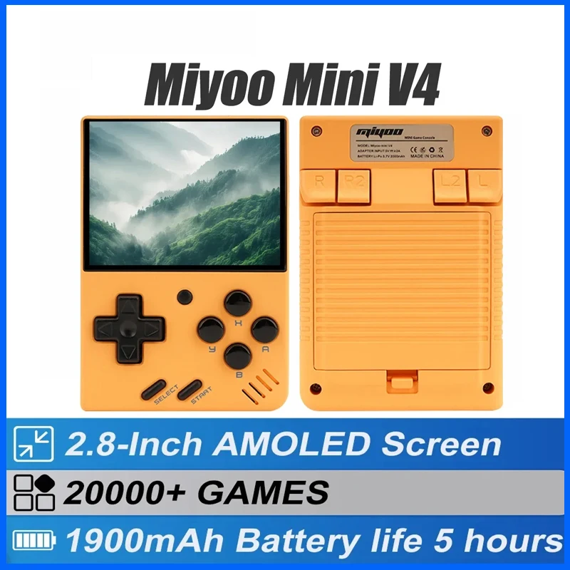 Miyoo Mini V4 Consoles Handheld Game Players 2.8'' IPS OCA Portable Video Game 1900mAh Linux System Retro Game Console