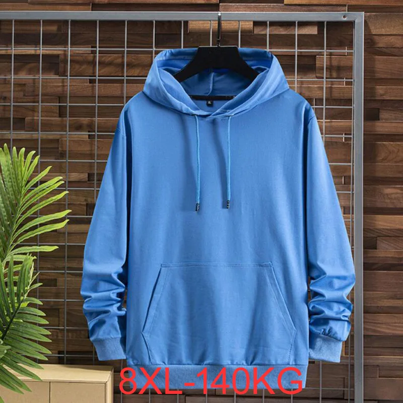 

Large Size 8xl 7xl 6xl Colorful Oversized Hoodies Men Long Sleeve Pullover Men Basic Solid Color Casual Hooded Sweatshirts Male