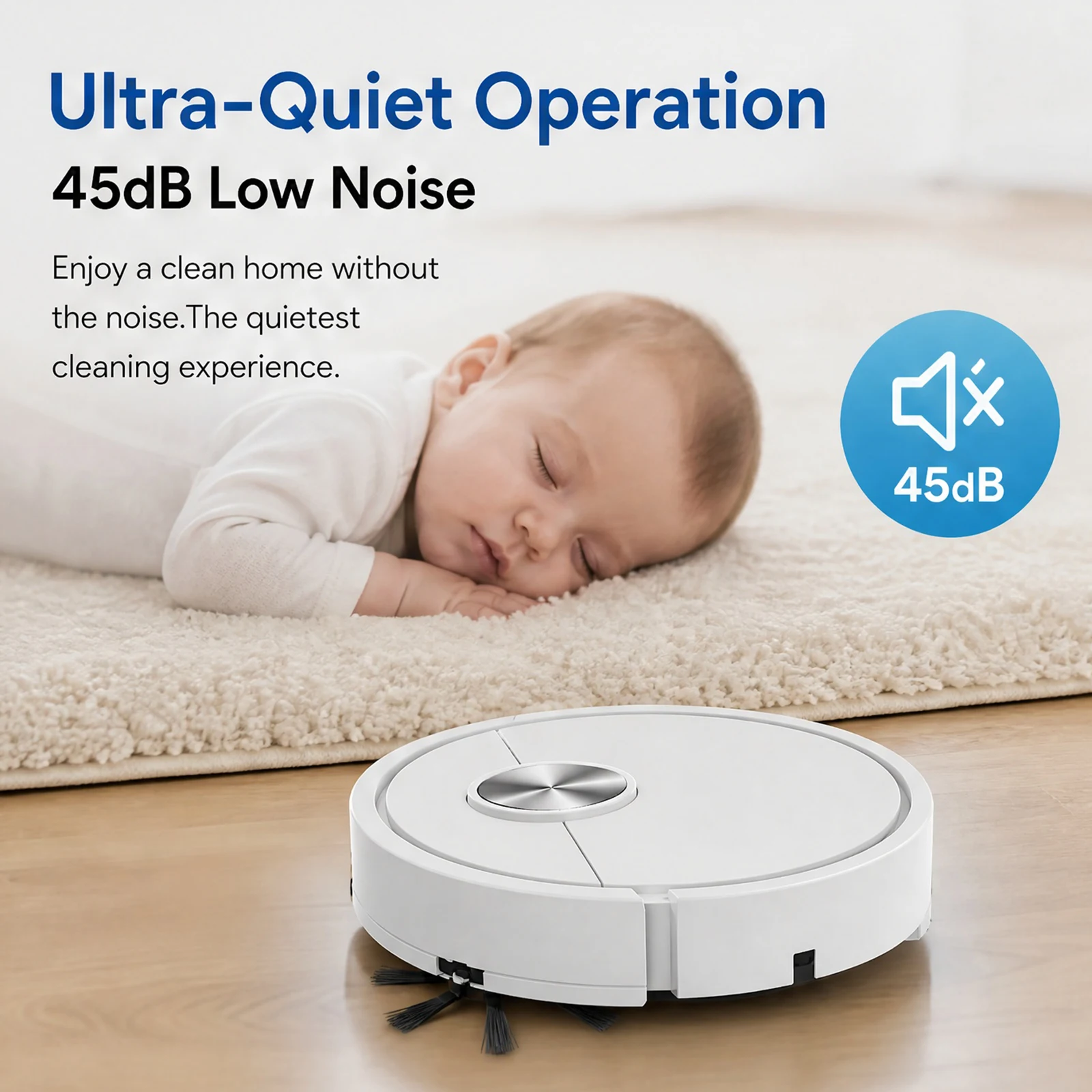 3 In 1 Intelligent Cleaning Robot Lightweight Mini Robots Vacuum Cleaner Compact Multi Function Cleaners for Car&Home Cleanings