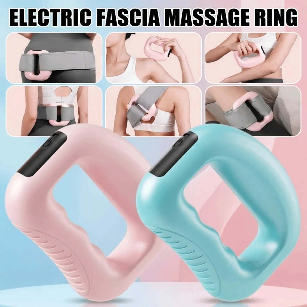 Ergonomic Electric Fascia Massage Ring 5 Adjustable Speed with Belt Muscle Handheld Massager Low Noise Compact Size