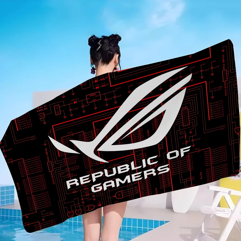 

ASUS ROG Republic Of Gamers Logo Game Microfiber Blanket Quick Drying Beach Towels Oversized Printing Absorbent Towel Blanket