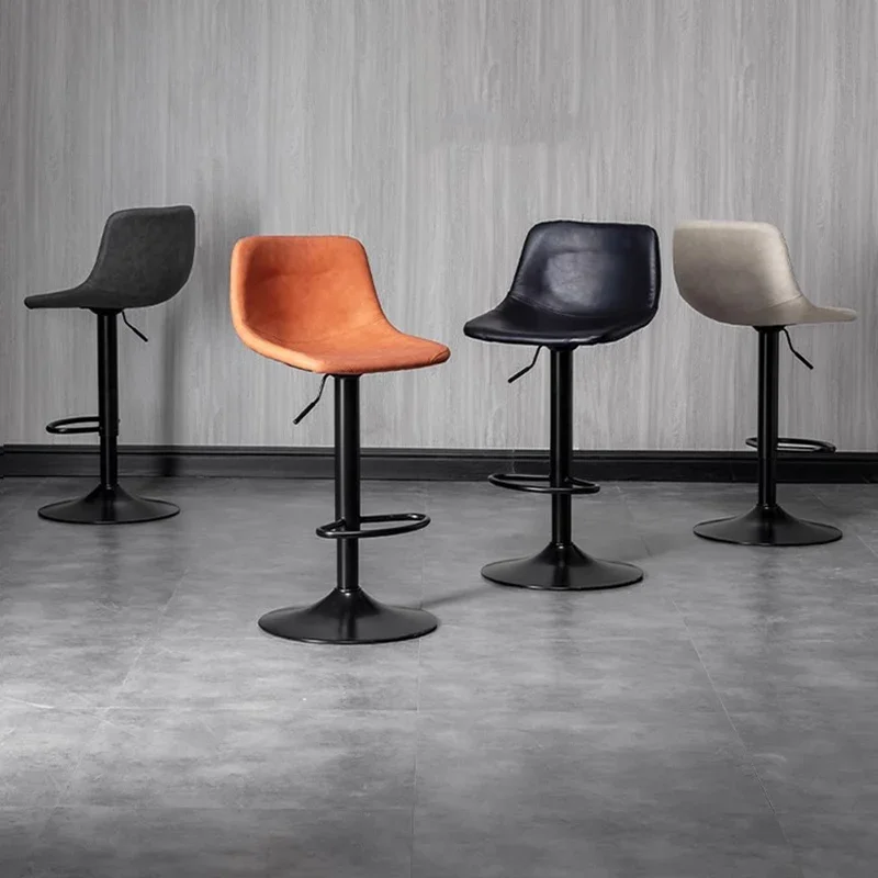 Banqueta de bar giratória de altura ajustável, encosto minimalista elegante para casa, cozinha, ilha, assento alto