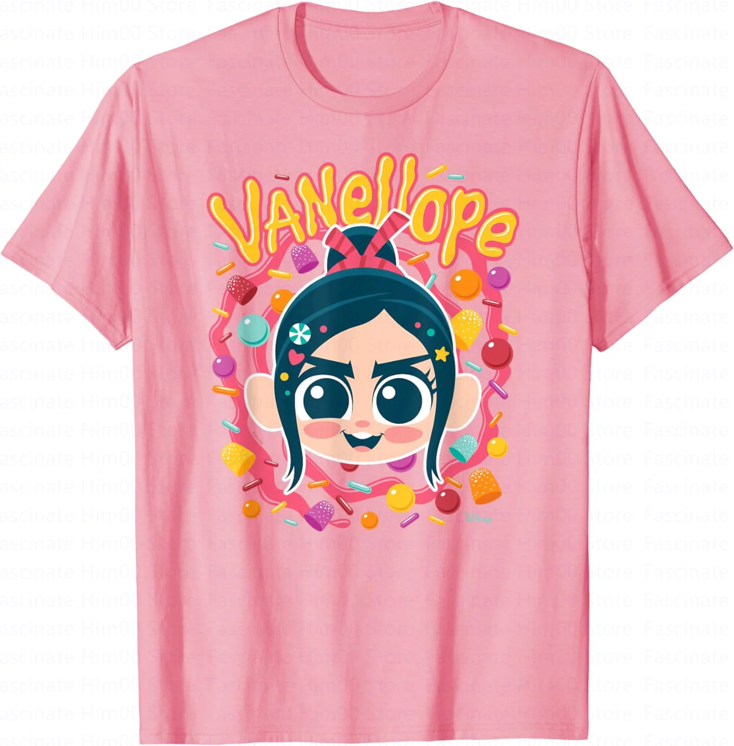 2024 Disney Wreck-it Ralph Vanellope Cartoon Avatar Print t-shirt Summer Girls Party Streetwear Boys Casual maniche corte