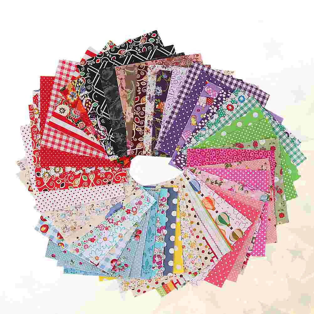 50Pcs 10x10cm Floral Precut Fabrics Fabric Bundle Squares Crafts Quilting Fabric for Sewing DIY Work Supplies Scrapbooking