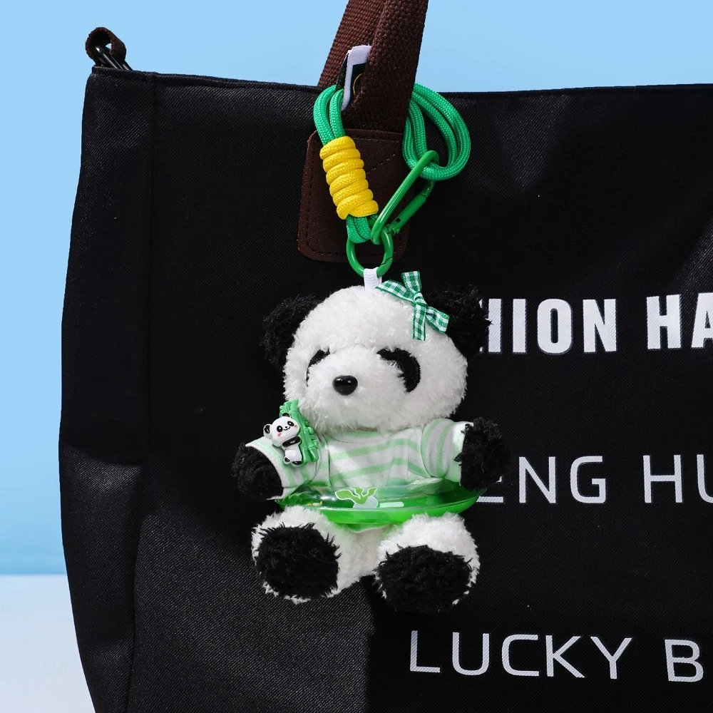 Animals Cartoon Pilot Otter Keychain Keys Accessories Soft Stuffed Panda Puppy Decorations Bag Hanging Otter Keyring Birthday