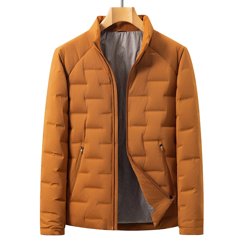 جديد الرجال خفيفة الوزن بطة أسفل السترات 2025 الخريف الشتاء عادية الدافئة الوقوف طوق البخاخ معاطف يندبروف مبطن القمم الملابس #5