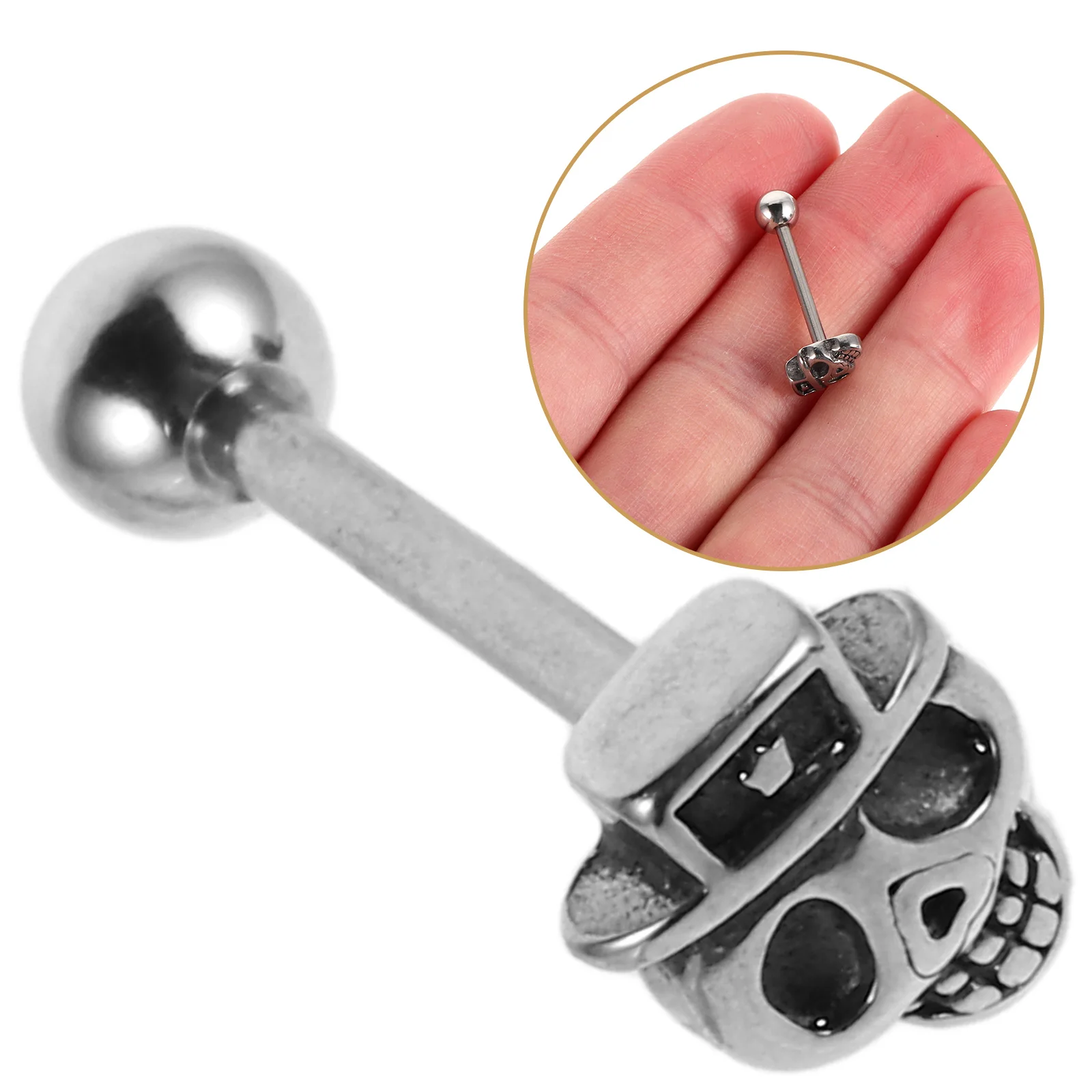 

Skull Tongue Nail Jewelry Nose Stud Stainless Steel Eyebrow for Men