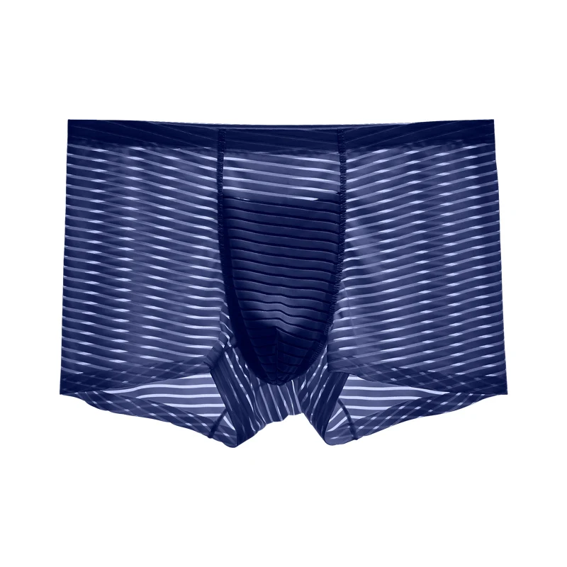 3PCS Men's Mesh Antibacterial Modal Ice Silk Boxer Briefs, Seamless Thin Breathable Summer Underpants, Comfortable Flat Angle
