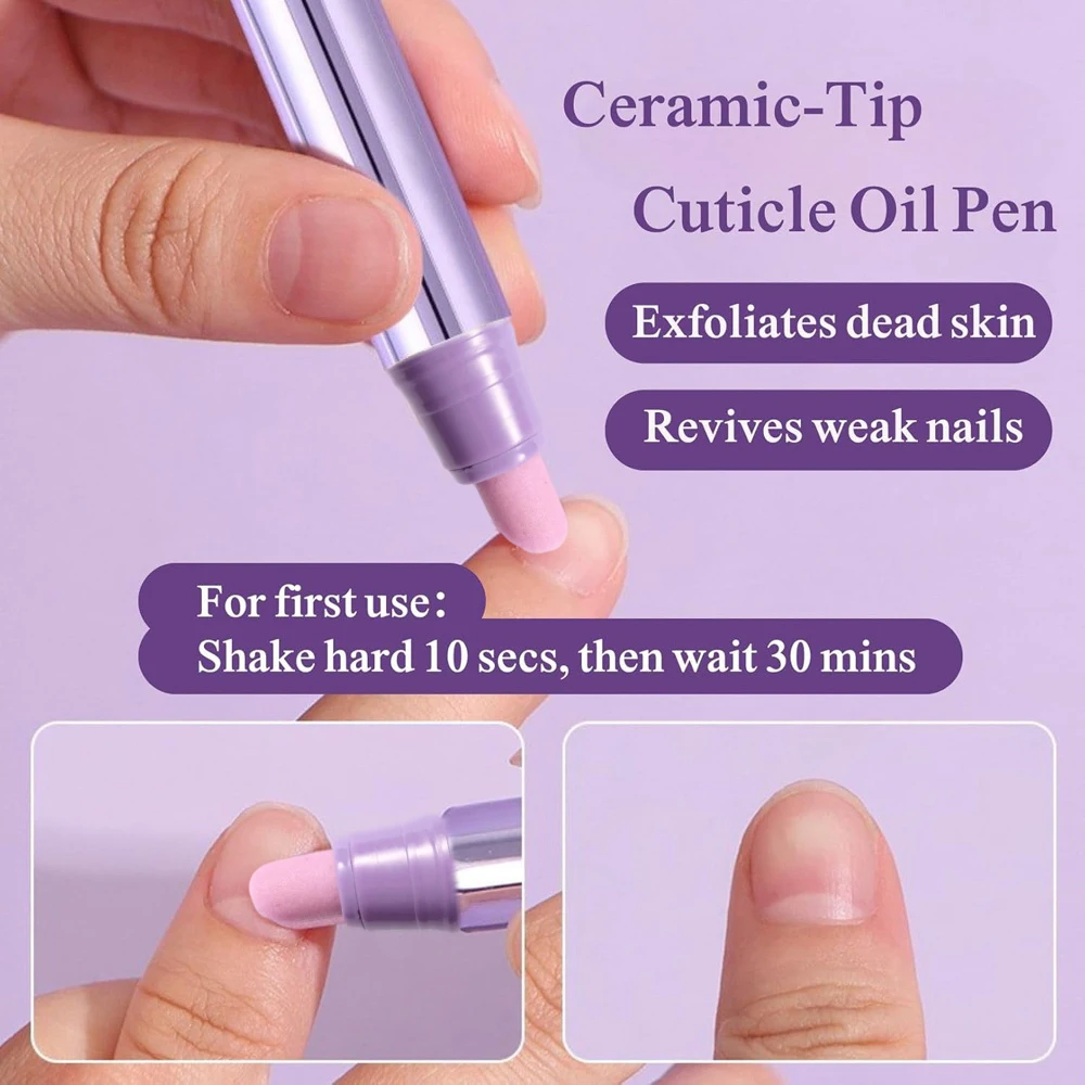 1/2pcs 3 In 1 Essence Pen For Nail Repair Nail Cuticles Remover Dead Skin Pusher Pen Anti-barb Nourishing Nail Nutrition Oil Pen