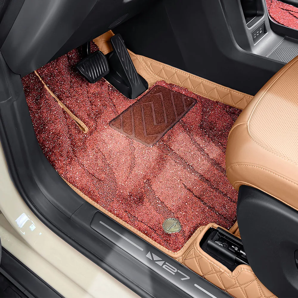 

Комплект из 6 ковриков для автомобиля Chery iCAR V27: кожаные, с дизайном «Звездное небо», противоскользящие и износостойкие, для тюнинга салона