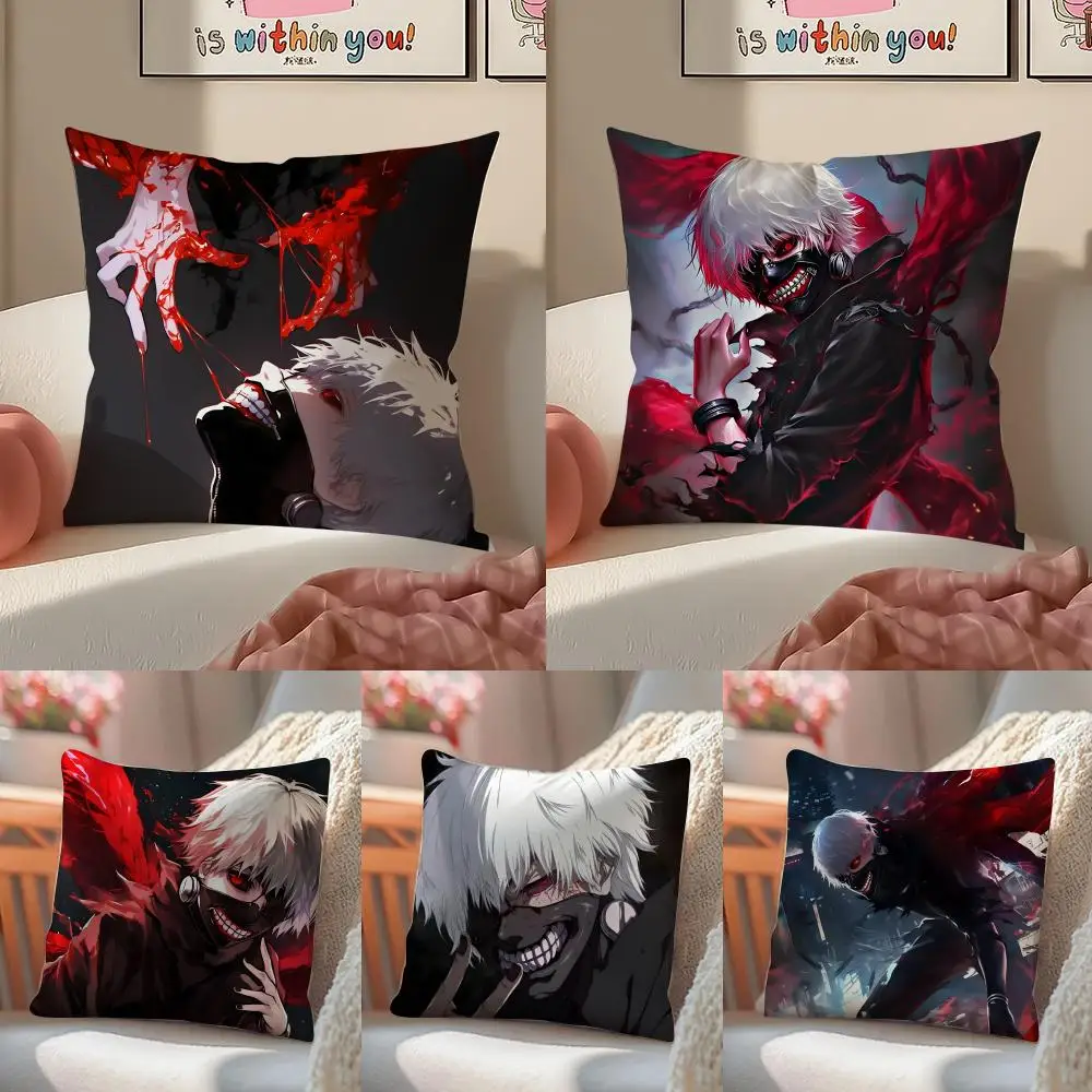 Tokyo G-Ghoul K-Kaneki Ken Cushion Cover Linen Pillowcase Cover Soft Decor for Sofa Home Room