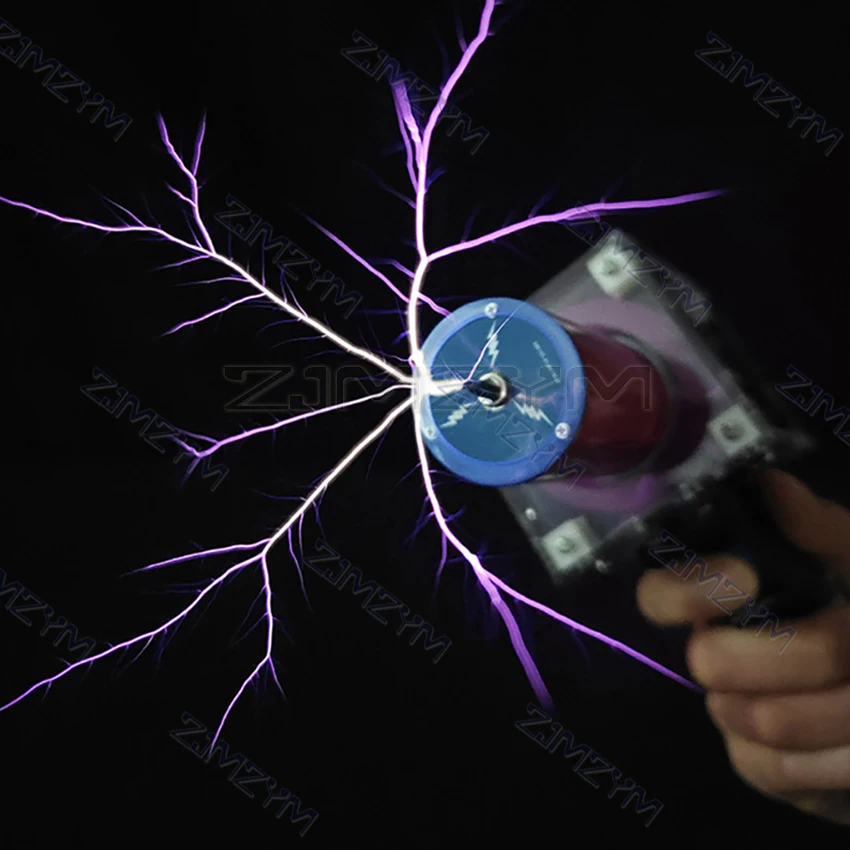 Terza Generazione Più 80W 6A Bobina di Tesla Pistola Portatile Palmare Bobina di Tesla Generatore Ad Alta Tensione Relè Artificiale Bobina di Tesla