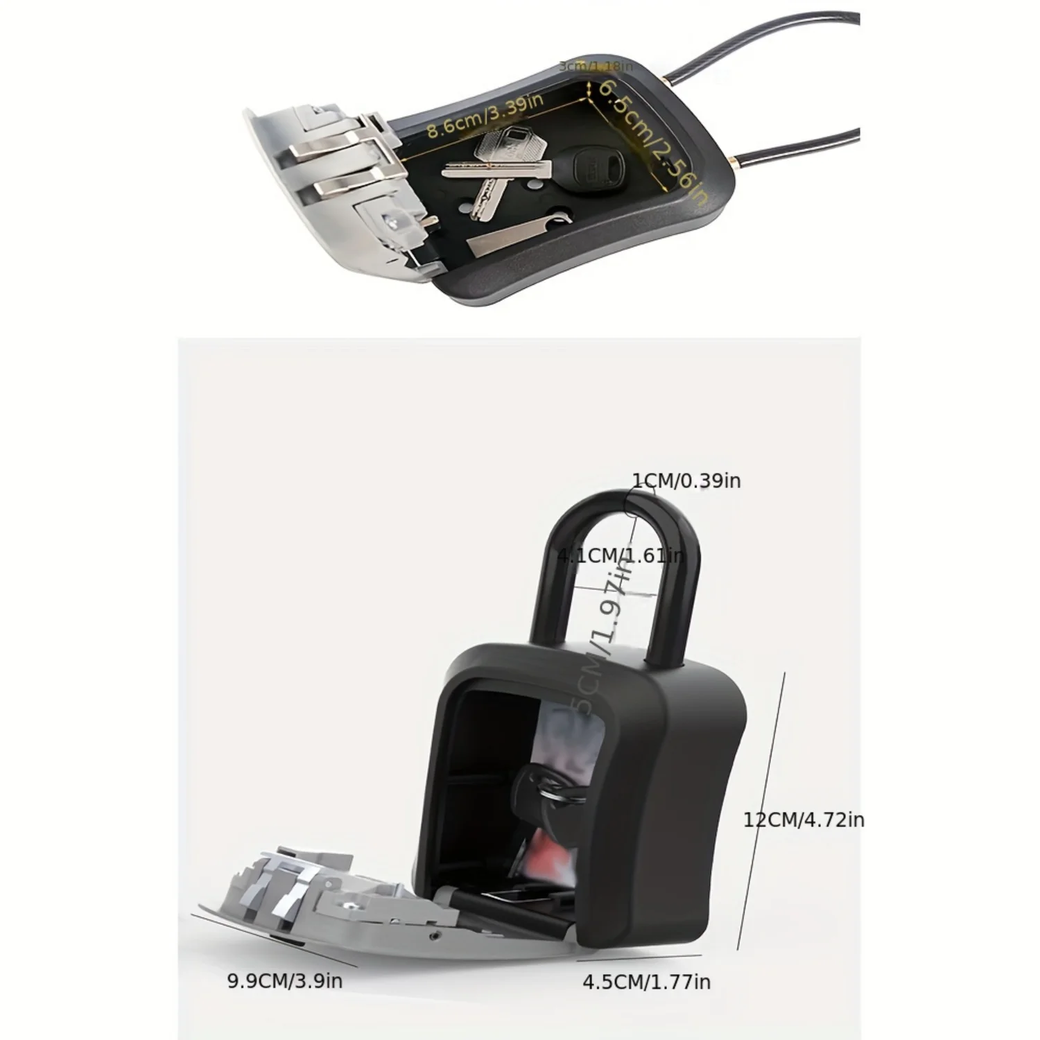 1pc Portable Key Lock Box with 4-Digit Combination, Wall Mount, Weather-Resistant – Secure Outdoor Storage for House Keys, Rea