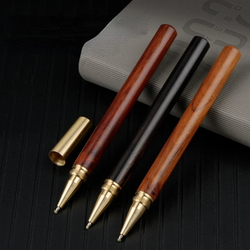 Brass Sandalwood Pearl Pen Office Signature Pen - Red Sandalwood Ebony Neutral Pen Office Supplies