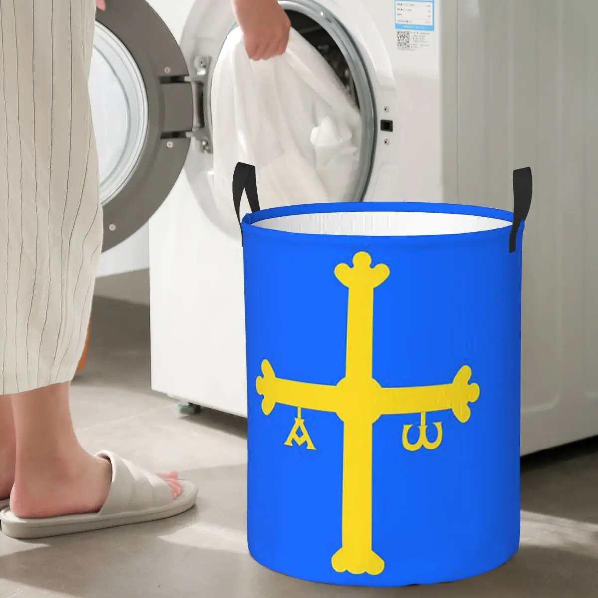 

Laundry Collector Asturias Flag Folding Laundry Basket Large Storage Children Washing Basket Home Organizer