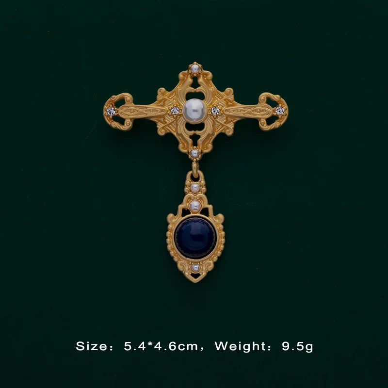Barock Vintage Gold Farbe Kristall Perlen Pin Broschen Edelstein Hohl Geometrische Rechteck Brosche Kragen für Frauen Schmuck