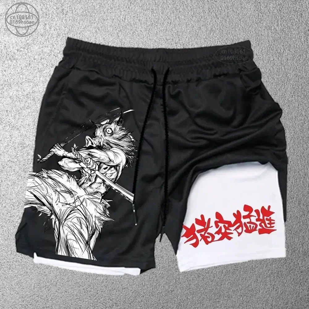 

2025 New Fashion Printed Sports Shorts Men's and Women's Fitness 2-in-1 Shorts Double-layer Beach Pants Training Running Shorts