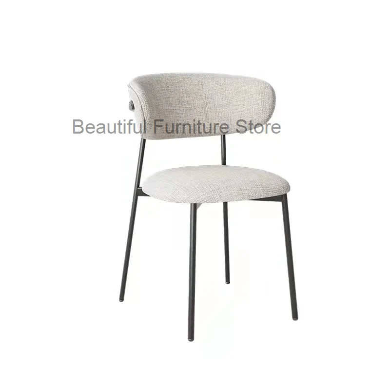 Black Metal Legs Dining Chairs Luxury Green Portable Back Support Dining Chairs Pad Cushion Ultralight Sillas Interior Furniture