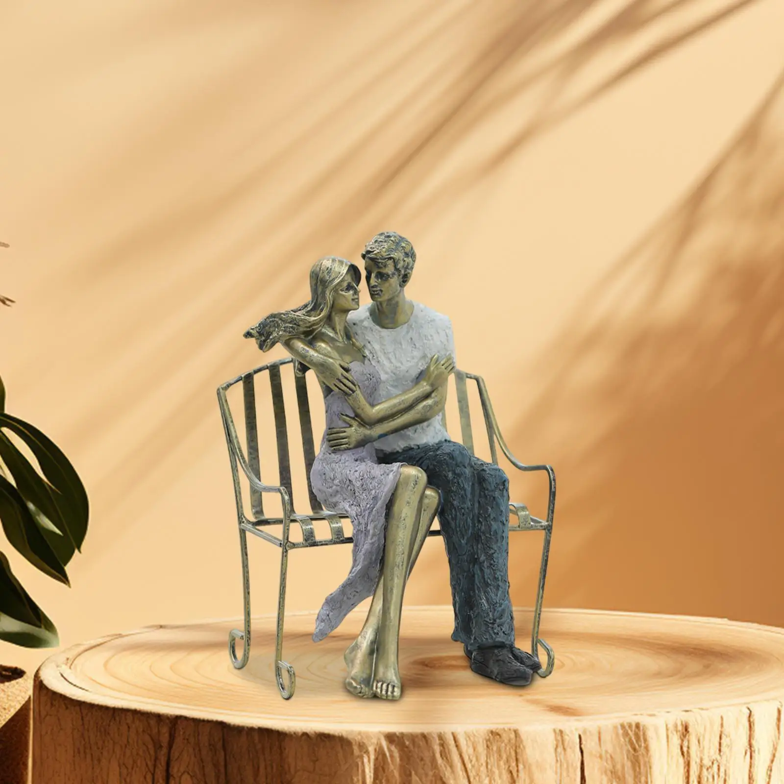 

Couple Figure Sculpture Creative Art Figurine for TV Cabinet Cafe Tea Room