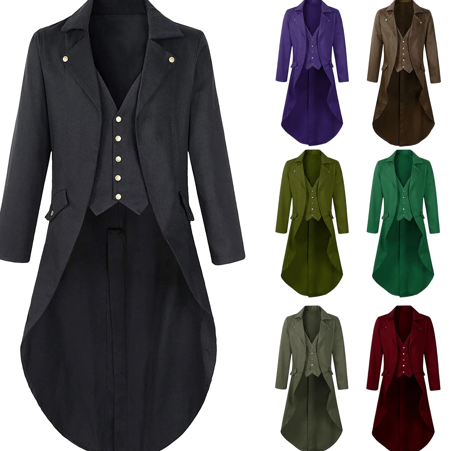 Traje gótico sle bla tailcoat loween para homens st punk era vitoriana transfronteiriça fabricante chinês roupa de palco