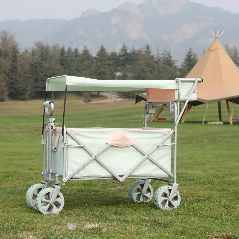 Family Hiking Four-wheel Camp Cart Outdoor Garden Camping Foldable Equipment Portable Picnic Cart